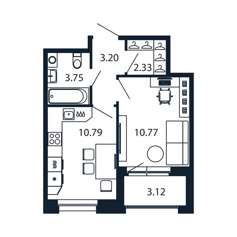 1-комнатная квартира: Новоселье, Центральная улица, 30к2 (30.3 м) - Фото 1