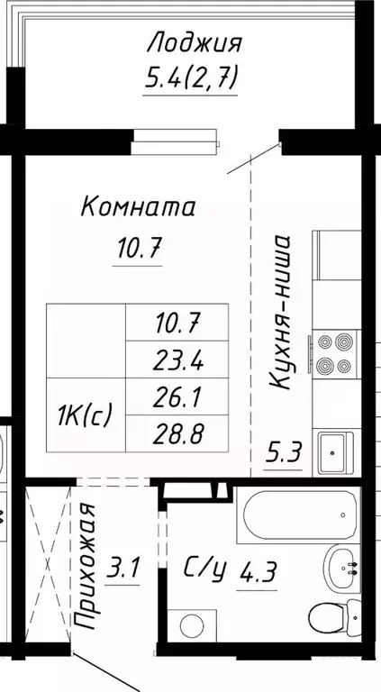 1-к кв. Алтайский край, Барнаул ул. Им. Анатолия Мельникова, 1 (26.1 ... - Фото 0