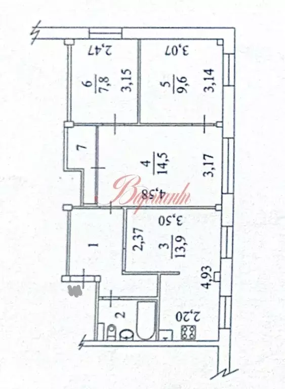 4-к кв. Архангельская область, Северодвинск ул. Карла Маркса, 20 (58.8 ... - Фото 2