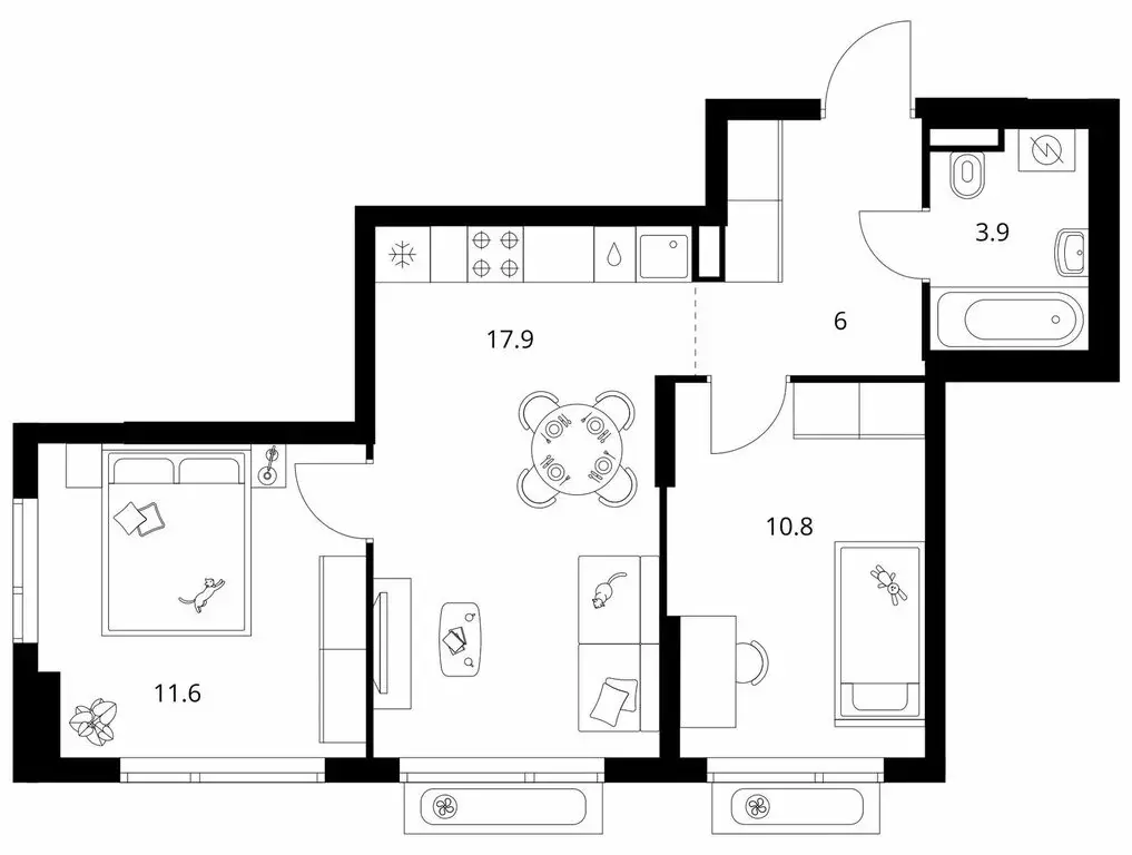 2-комнатная квартира: Зеленоград, 22-й микрорайон, ЖК Зелёный Парк, ... - Фото 1