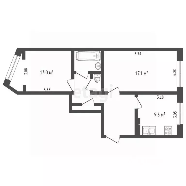 2-к кв. Камчатский край, Петропавловск-Камчатский Дальняя ул., 26/1 ... - Фото 2