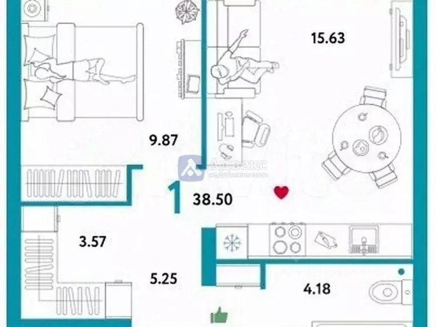 1-к кв. Тюменская область, Тюмень ул. Тимофея Чаркова, 93 (39.1 м) - Фото 1