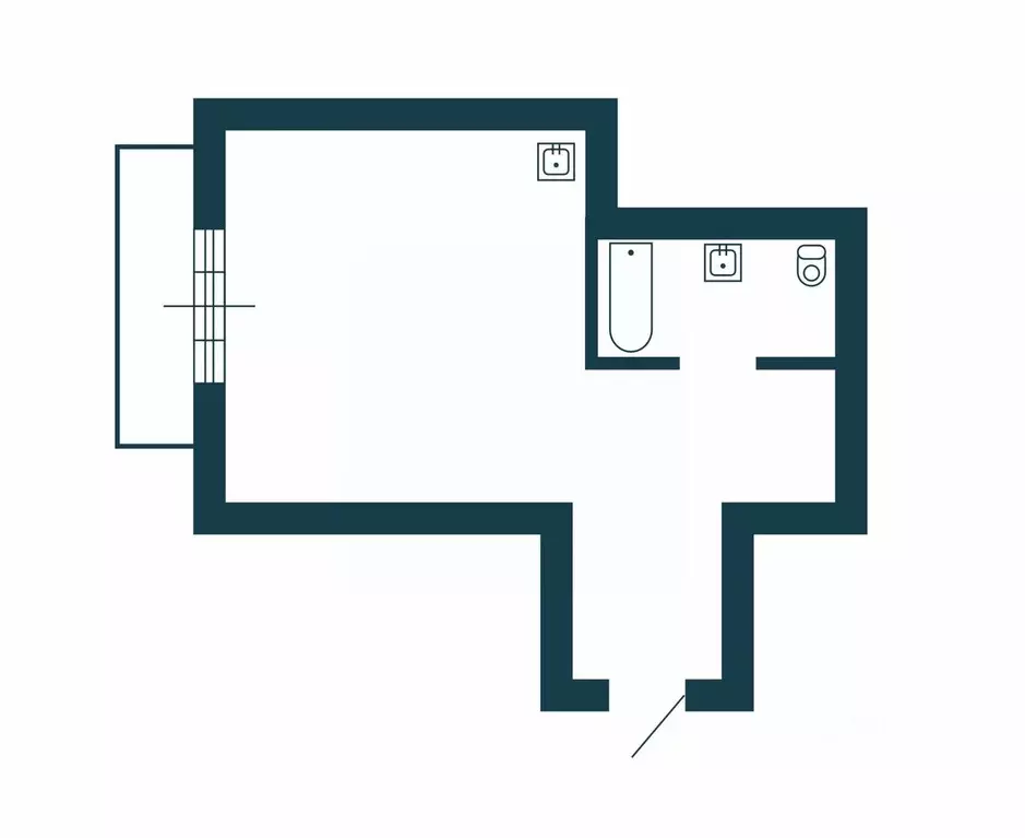 Студия Новосибирская область, Новосибирск ул. Фадеева, 66/3 (29.0 м) - Фото 2