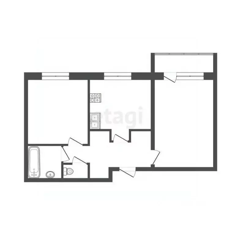 2-к кв. Ханты-Мансийский АО, Лянтор Сургутский район, 2-й мкр, 33 ... - Фото 1