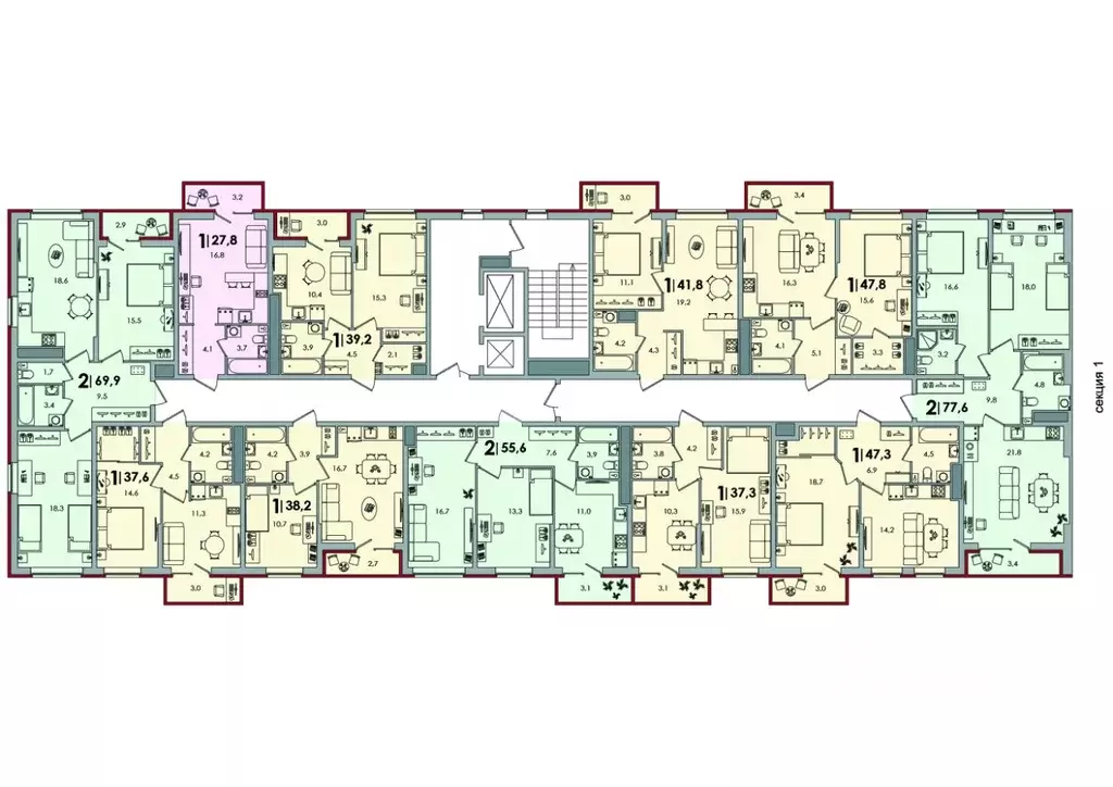 1-к кв. Тверская область, Тверь Южный жилой комплекс (39.2 м) - Фото 2