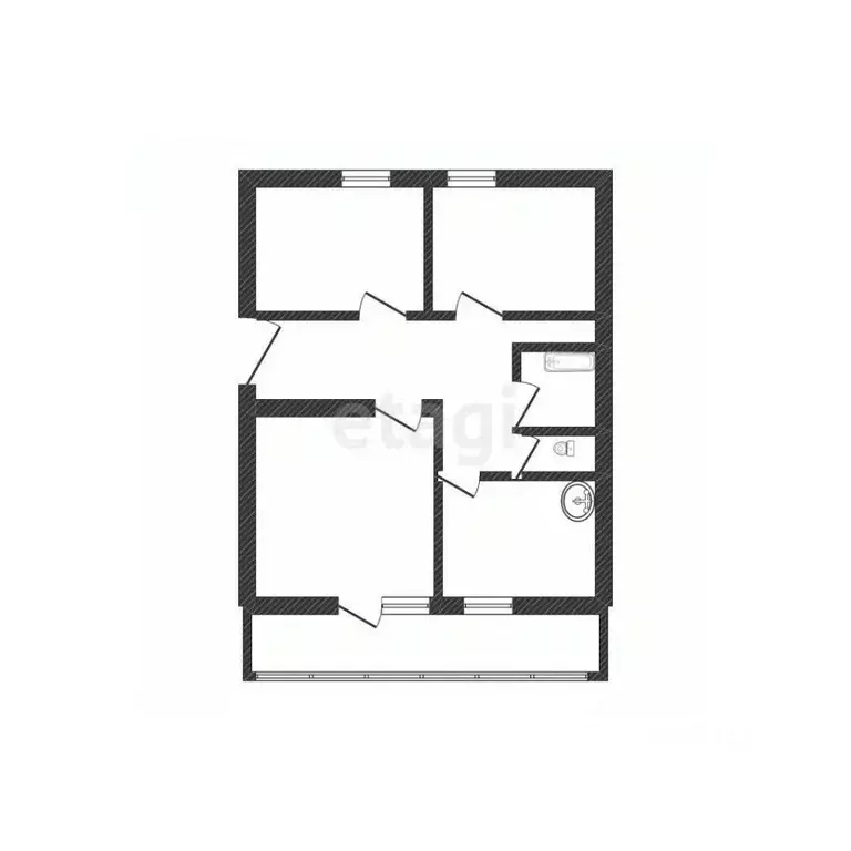 3-к кв. Белгородская область, Валуйки 1 Мая ул., 22 (61.8 м) - Фото 1