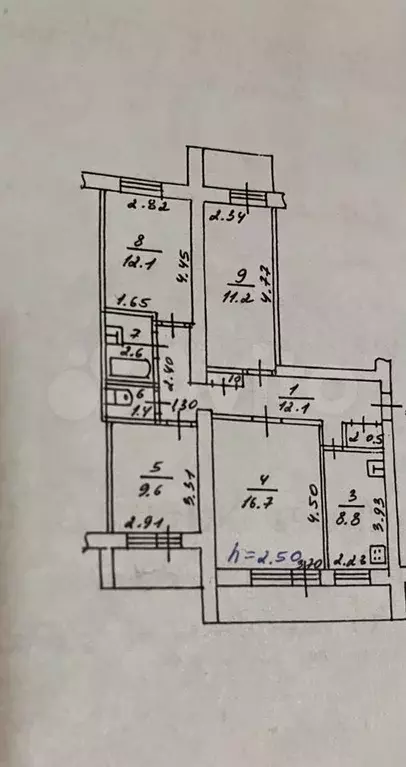 4-к. квартира, 80 м, 7/9 эт. - Фото 0