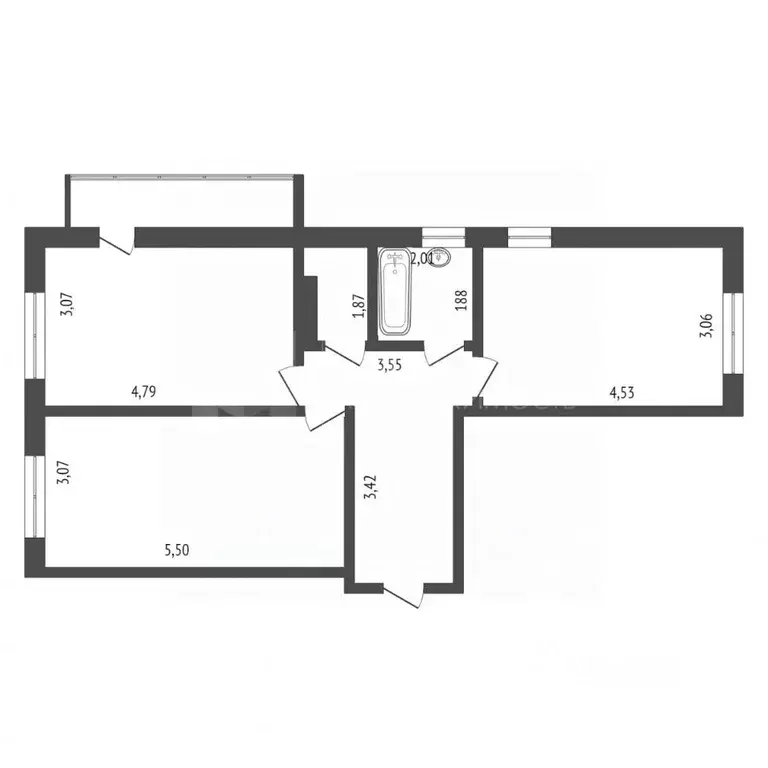 2-к кв. Тюменская область, Тюмень ул. Новоселов, 109 (63.1 м) - Фото 1