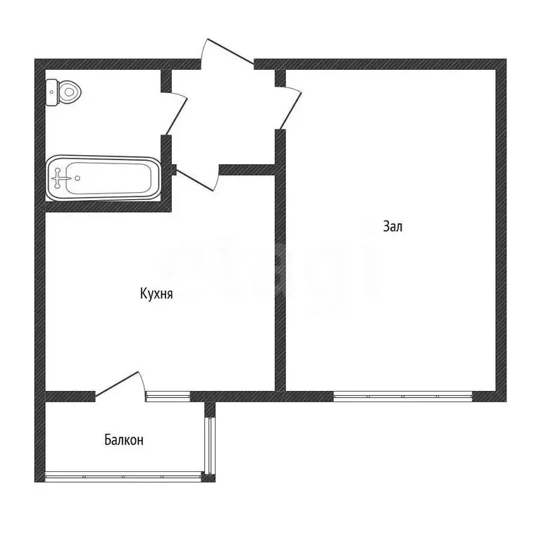 1-комнатная квартира: Барнаул, улица Чеглецова, 72 (28.6 м) - Фото 1