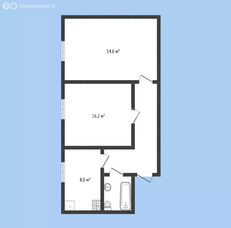 2-комнатная квартира: Черкесск, улица Демиденко, 153А (54.2 м) - Фото 1
