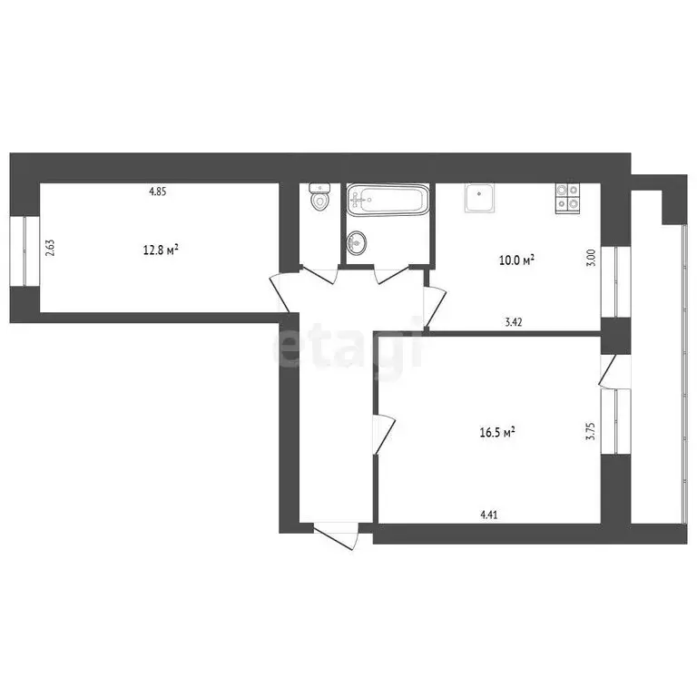 2-комнатная квартира: Вологда, улица Герцена, 116 (52.1 м) - Фото 1