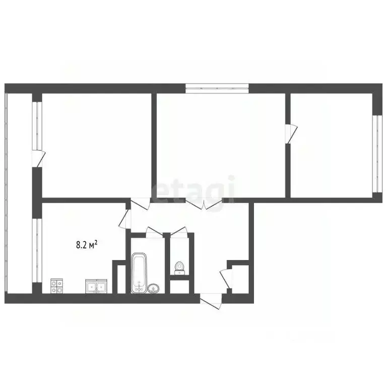 3-к кв. Санкт-Петербург просп. Металлистов, 48 (60.7 м) - Фото 2