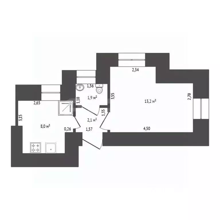 1-к кв. Башкортостан, Уфа ул. Ленина, 66 (25.2 м) - Фото 2