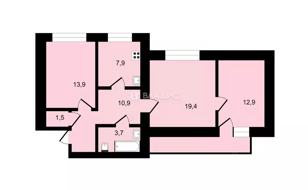 3-к кв. Владимирская область, Владимир просп. Ленина, 49 (70.2 м) - Фото 2