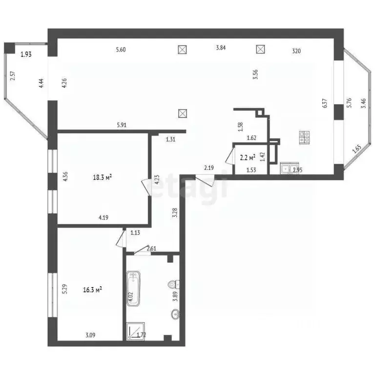 3-к кв. Тюменская область, Тюмень ул. Максима Горького, 53 (119.1 м) - Фото 2