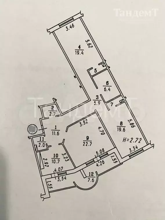 3-к. квартира, 103,4 м, 5/10 эт. - Фото 0