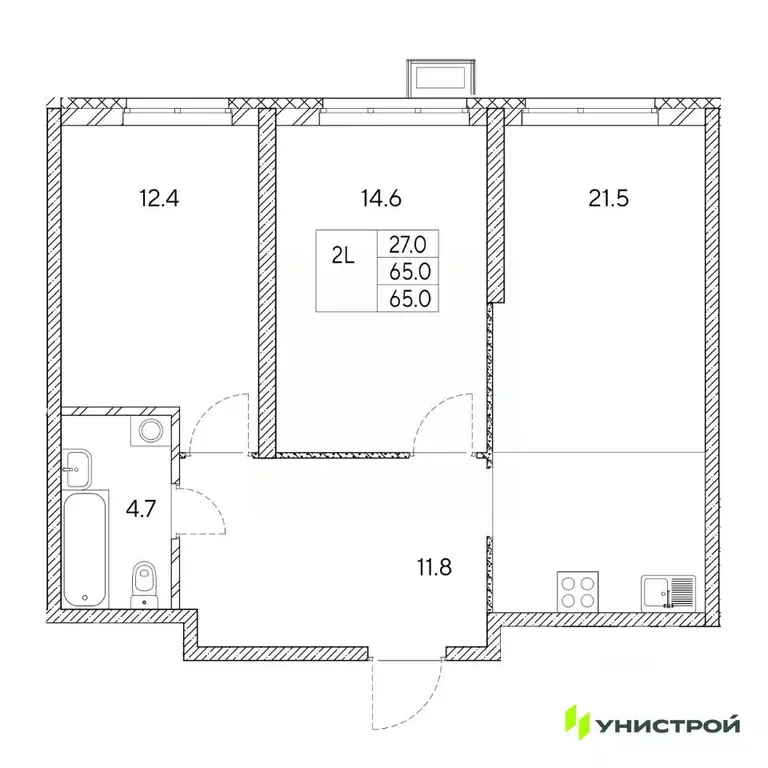 2-к кв. Свердловская область, Екатеринбург Вторчермет жилрайон,  (65.0 ... - Фото 0