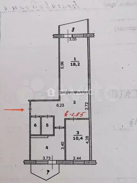 2-к. квартира, 60,2 м, 4/5 эт. - Фото 1
