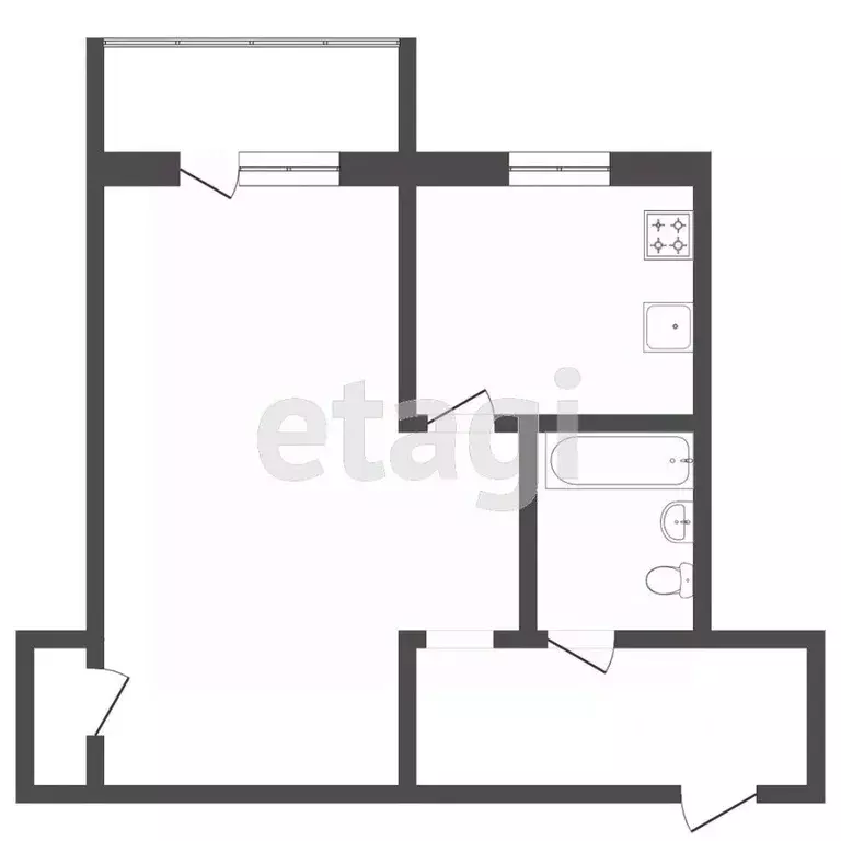 1-к кв. Тюменская область, Тюмень Рижская ул., 70 (32.2 м) - Фото 2