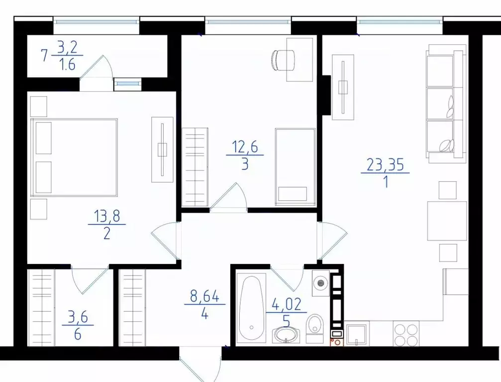 1-к кв. Северная Осетия, Владикавказ ул. 8 Марта, 8 (67.5 м) - Фото 2