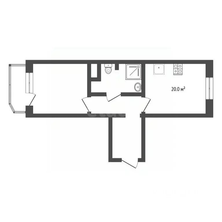 1-к кв. Тюменская область, Тюмень ул. Федюнинского, 56 (47.5 м) - Фото 2