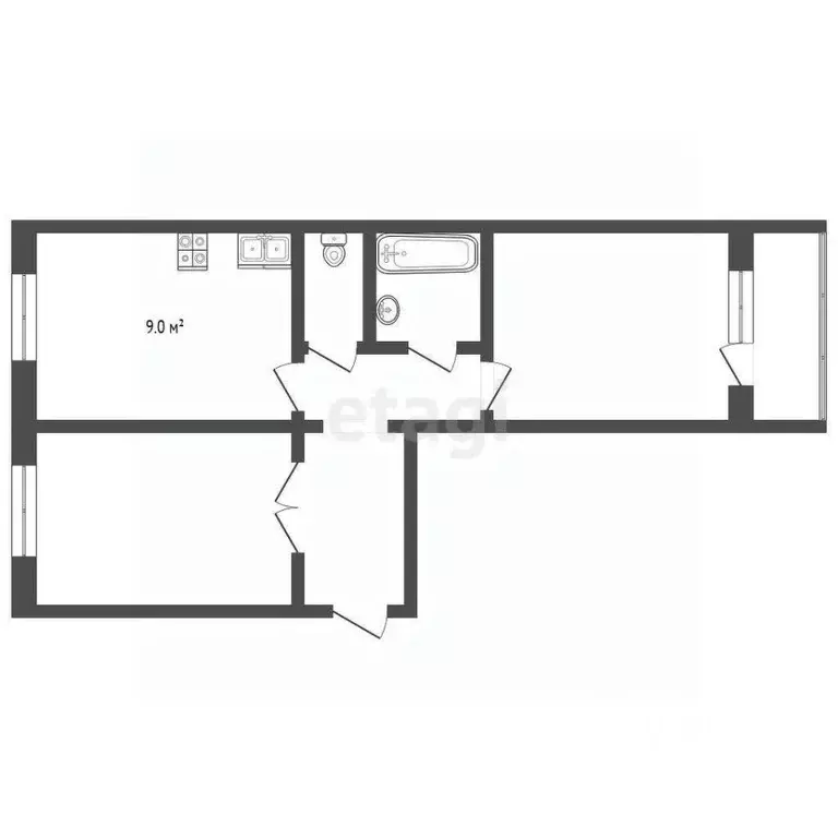 2-к кв. Ямало-Ненецкий АО, Муравленко ул. Ленина, 131 (51.3 м) - Фото 1