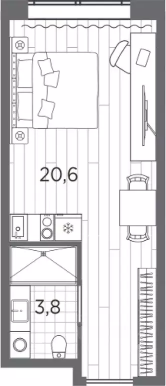 Студия Санкт-Петербург просп. Стачек, 62Е (24.4 м) - Фото 0