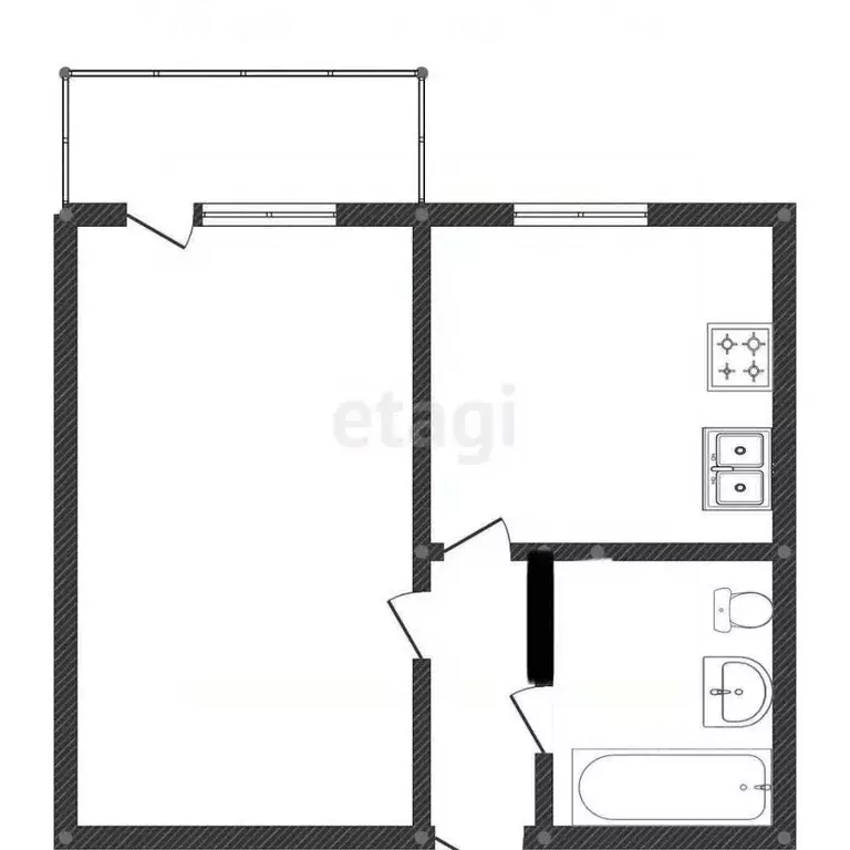 1-к кв. Вологодская область, Вологда ул. Летчика Каберова, 7 (34.7 м) - Фото 1