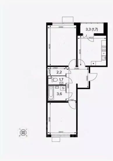 2-к кв. Москва Ленинградское ш., 228к3 (56.0 м) - Фото 2