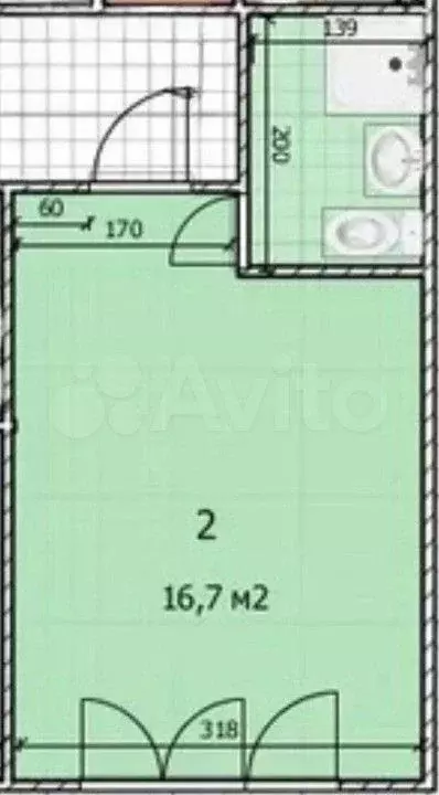 Квартира-студия, 17 м, 1/9 эт. - Фото 0