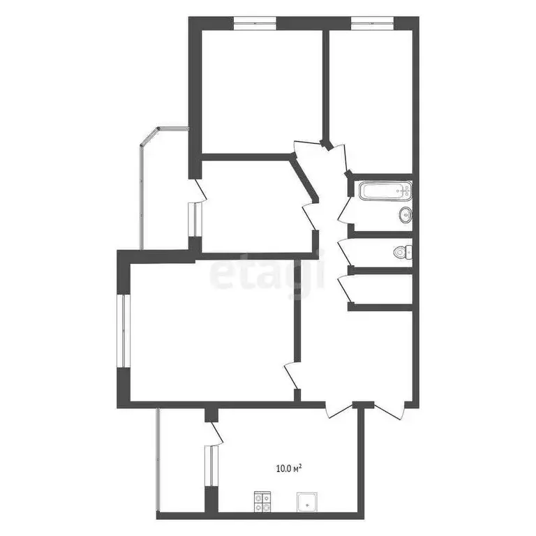 3-комнатная квартира: Тюмень, Широтная улица, 19 (86.1 м) - Фото 1