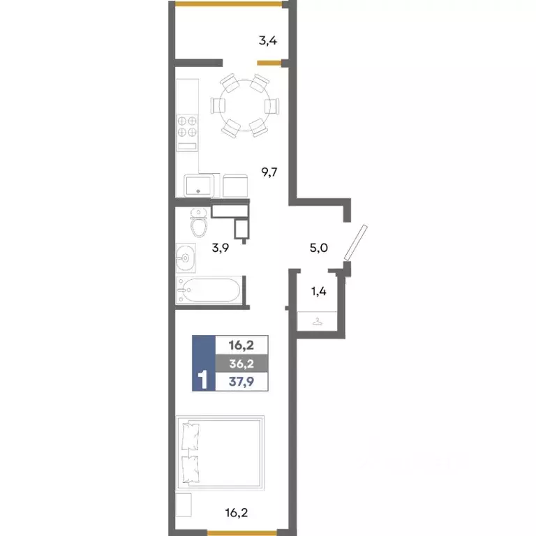 1-к кв. Крым, Симферопольский район, Мирновское с/пос, с. Белоглинка ... - Фото 1