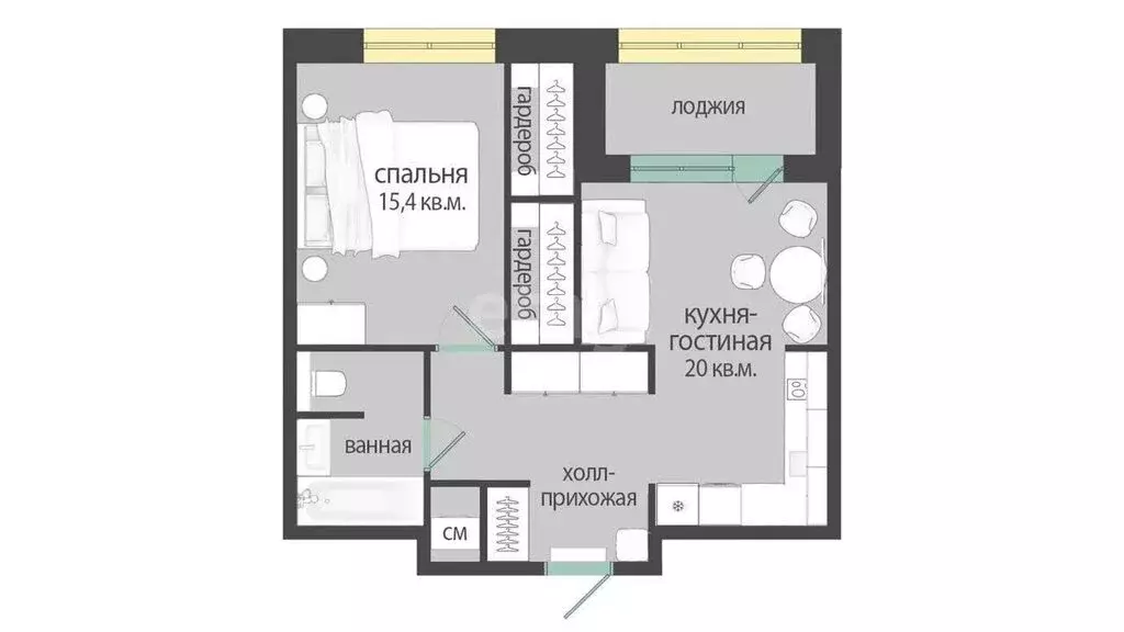 1-комнатная квартира: Екатеринбург, Полимерный переулок, 9 (48 м) - Фото 0