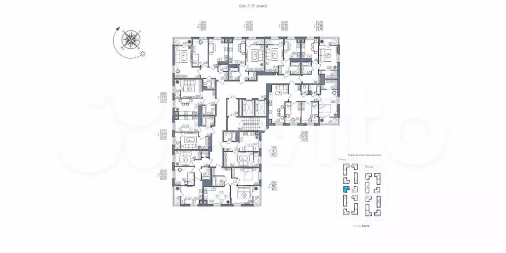 3-к. квартира, 69,1 м, 6/10 эт. - Фото 1