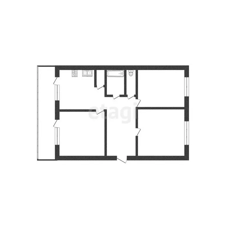 3-комнатная квартира: Нефтекамск, Трактовая улица, 58 (75 м) - Фото 1
