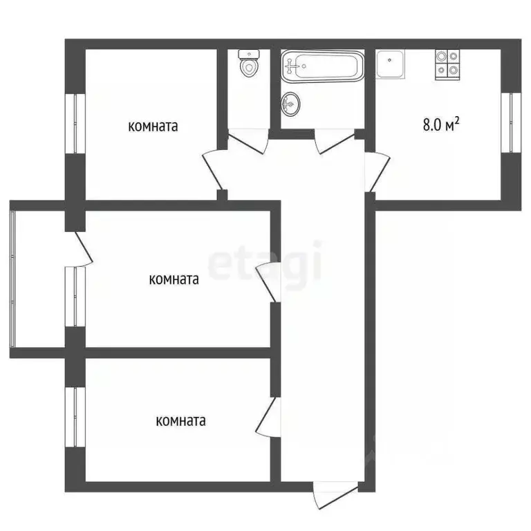 3-к кв. Камчатский край, Вилючинск Рыбачий жилрайон, ул. ... - Фото 2
