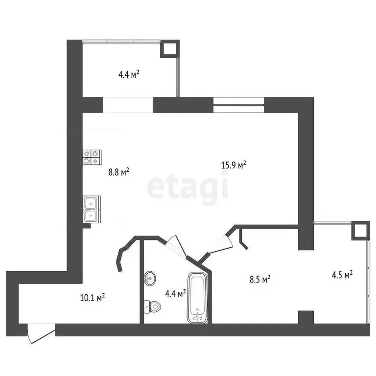2-комнатная квартира: Набережные Челны, Портовая улица, 3 (60 м) - Фото 1