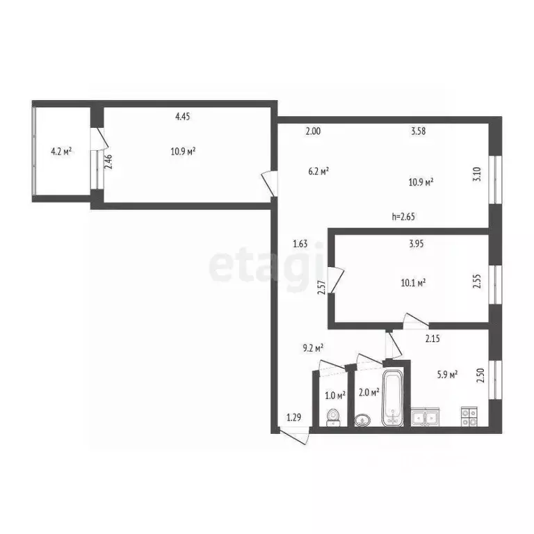 3-к кв. Ростовская область, Ростов-на-Дону 2-я Краснодарская ул., 70/1 ... - Фото 1