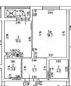 1-к. квартира, 40,2 м, 6/9 эт. - Фото 1