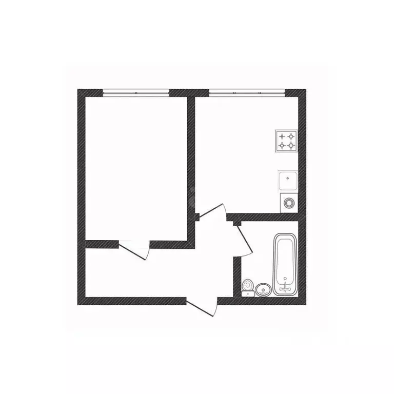 1-к кв. Белгородская область, Белгород Привольная ул., 25 (33.0 м) - Фото 2