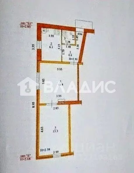 2-к кв. Краснодарский край, Ейск ул. Карла Маркса, 30 (40.9 м) - Фото 2