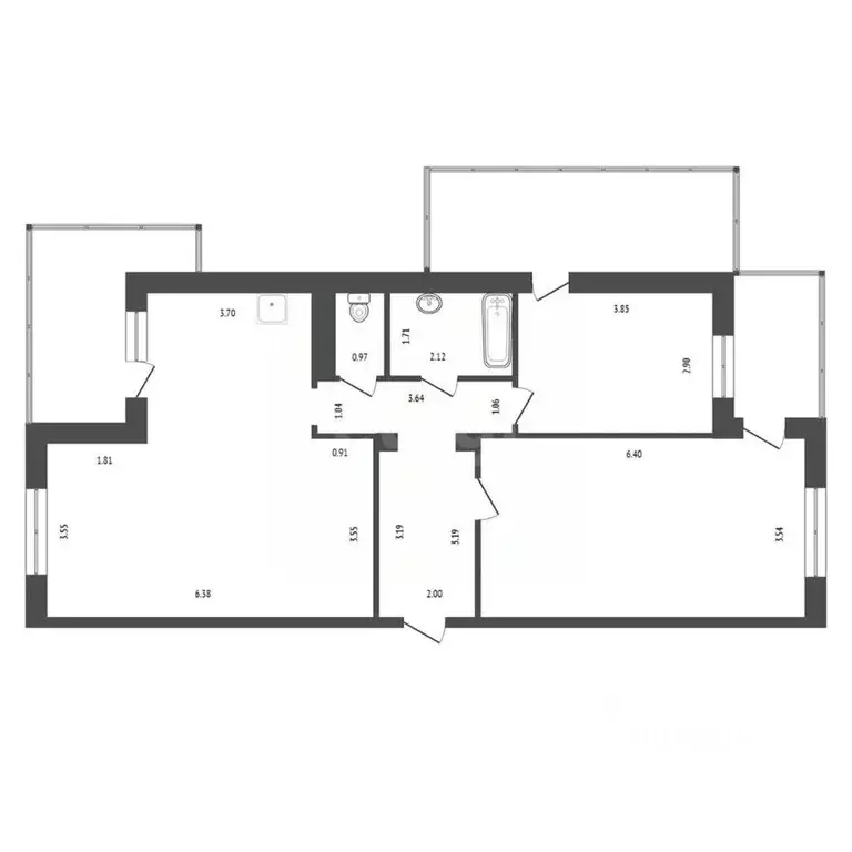 3-к кв. Красноярский край, Красноярск ул. Железнодорожников, 20Г (83.9 ... - Фото 0