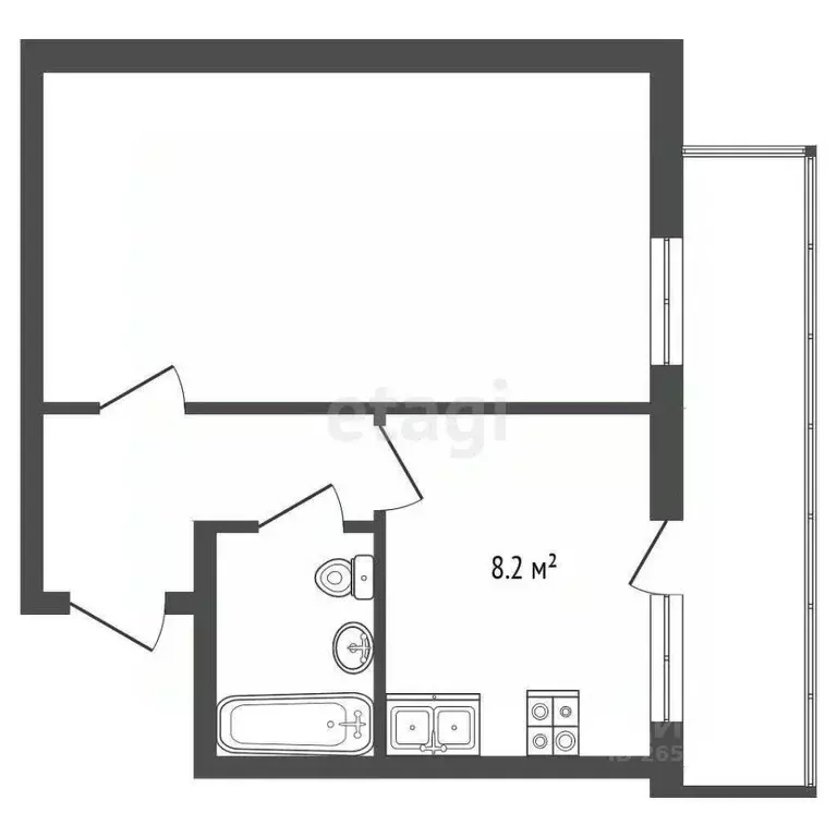 1-к кв. Севастополь просп. Античный, 70 (37.4 м) - Фото 1