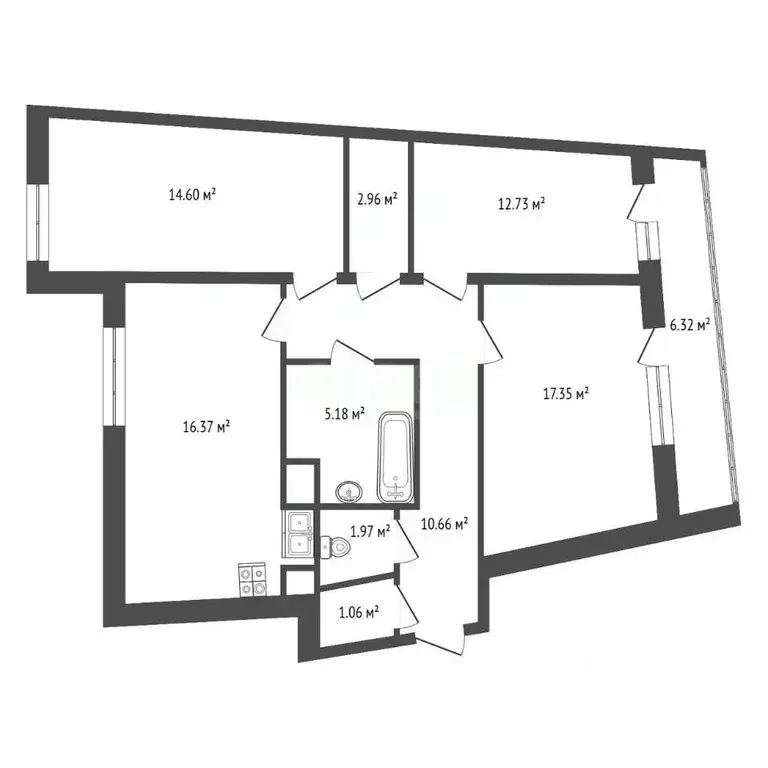 3-к кв. Санкт-Петербург Усть-Славянка тер., просп. Советский, 39к1 ... - Фото 2