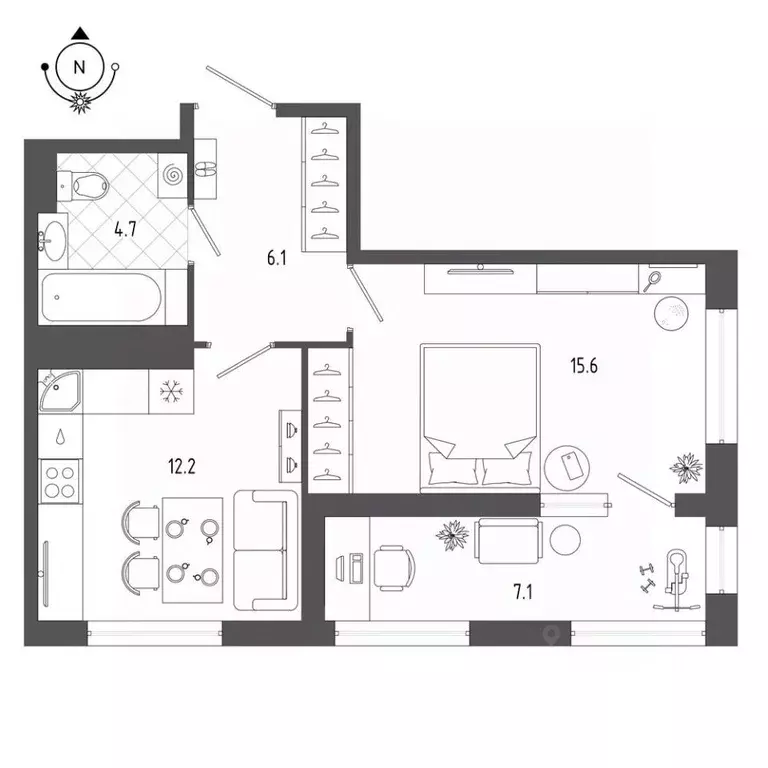 1-к кв. Санкт-Петербург бул. Измайловский, 9 (41.9 м) - Фото 0