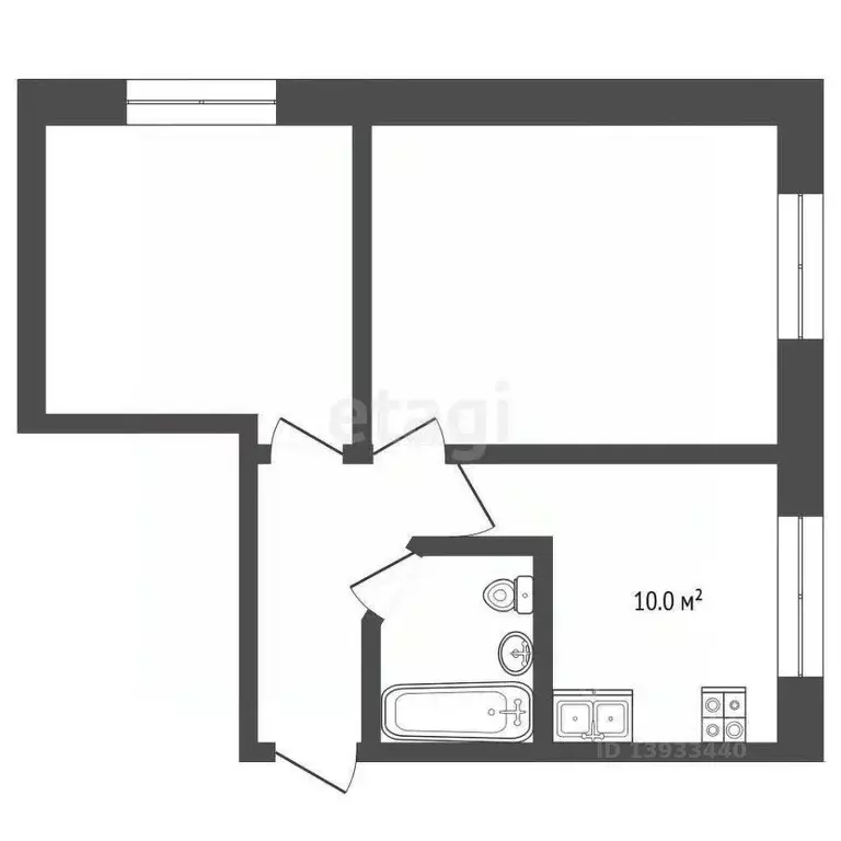 2-к кв. Тюменская область, Тюмень Институтская ул., 2к4 (36.2 м) - Фото 1