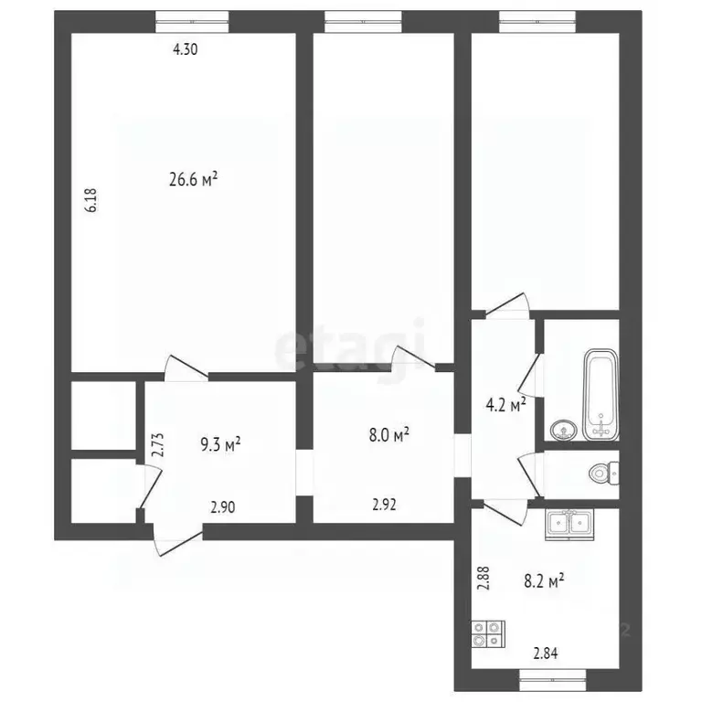 Комната Вологодская область, Вологда Рабочая ул., 10 (26.6 м) - Фото 1