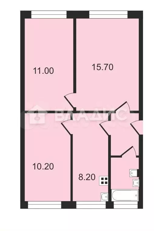 3-к. квартира, 52 м, 1/2 эт. - Фото 0