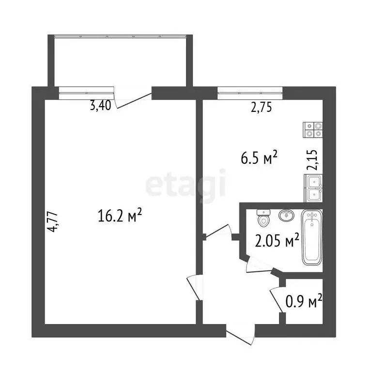 1-комнатная квартира: посёлок городского типа Шудаяг, улица ... - Фото 1