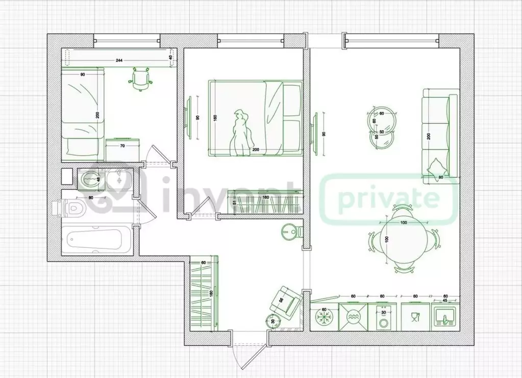 2-к кв. Калининградская область, Калининград Батальная ул., 78 (44.0 ... - Фото 2